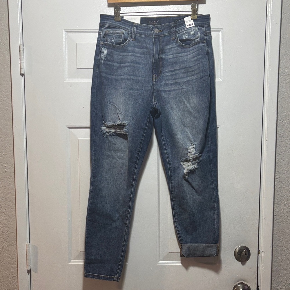 Judy Blue Dark Wash Distressed Jeans